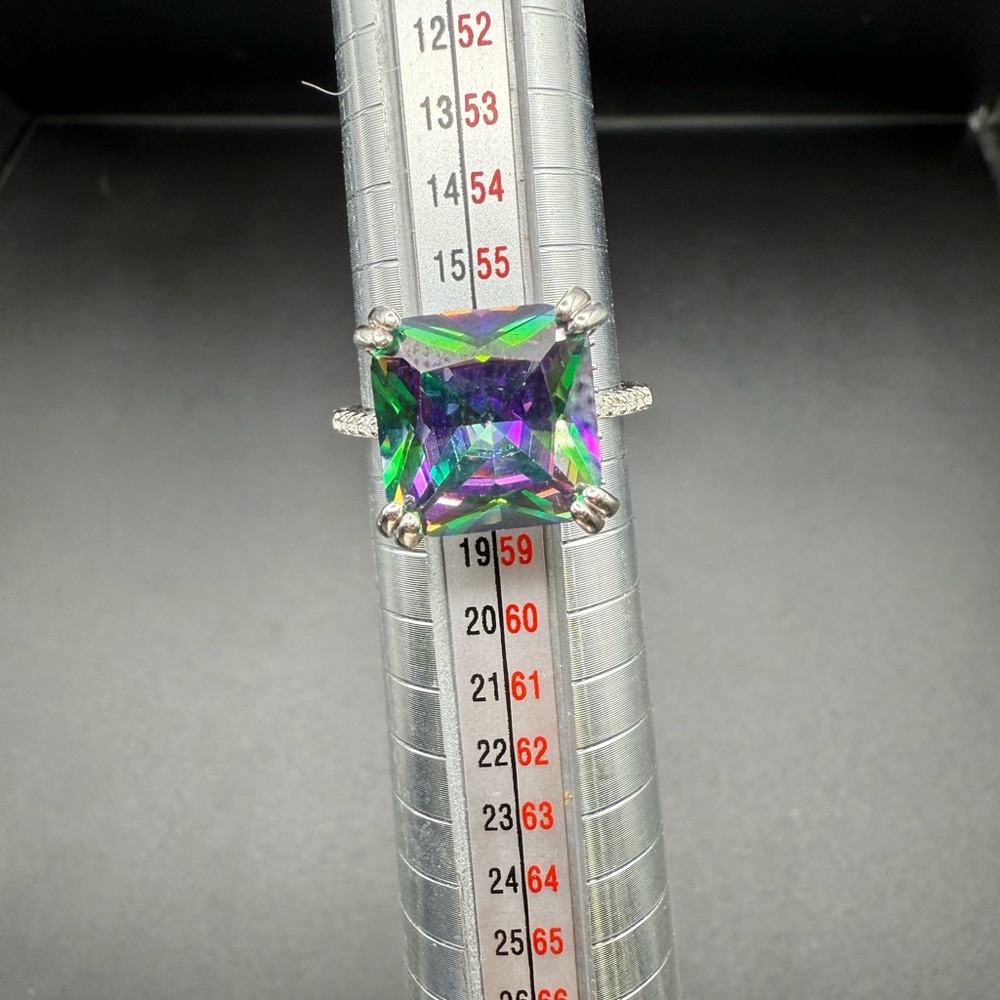Mystic Topaz Set In Sterling Silver Ring Sz8